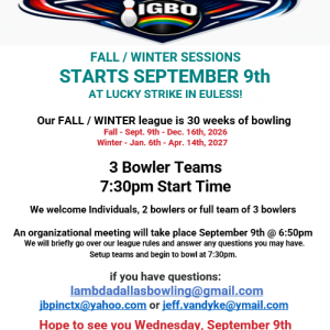 Ladies and Men Bowlers – Dallas Assn